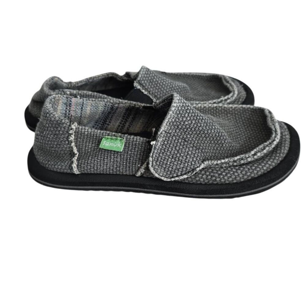 Sanuk Boys Size 12 Gray Vagabond Casual Shoes